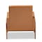 Baxton Studio Perris Mid-Century Modern Tan Faux Leather and Walnut Brown Finished Wood Lounge Chair 175-10869-Zoro - alternate 4